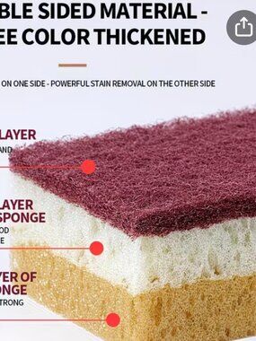 5 PCS High Density Sponge Cleaning Cloth, Dishwashing Cloth,non Greasy Kitchen